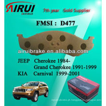 Almofada de freio D477 para Jeep Cherokee 1991-1999 F